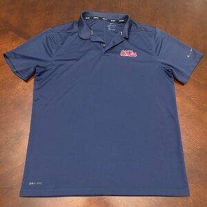 Nike Dry Fit Navy Ole Miss Polo - Size L